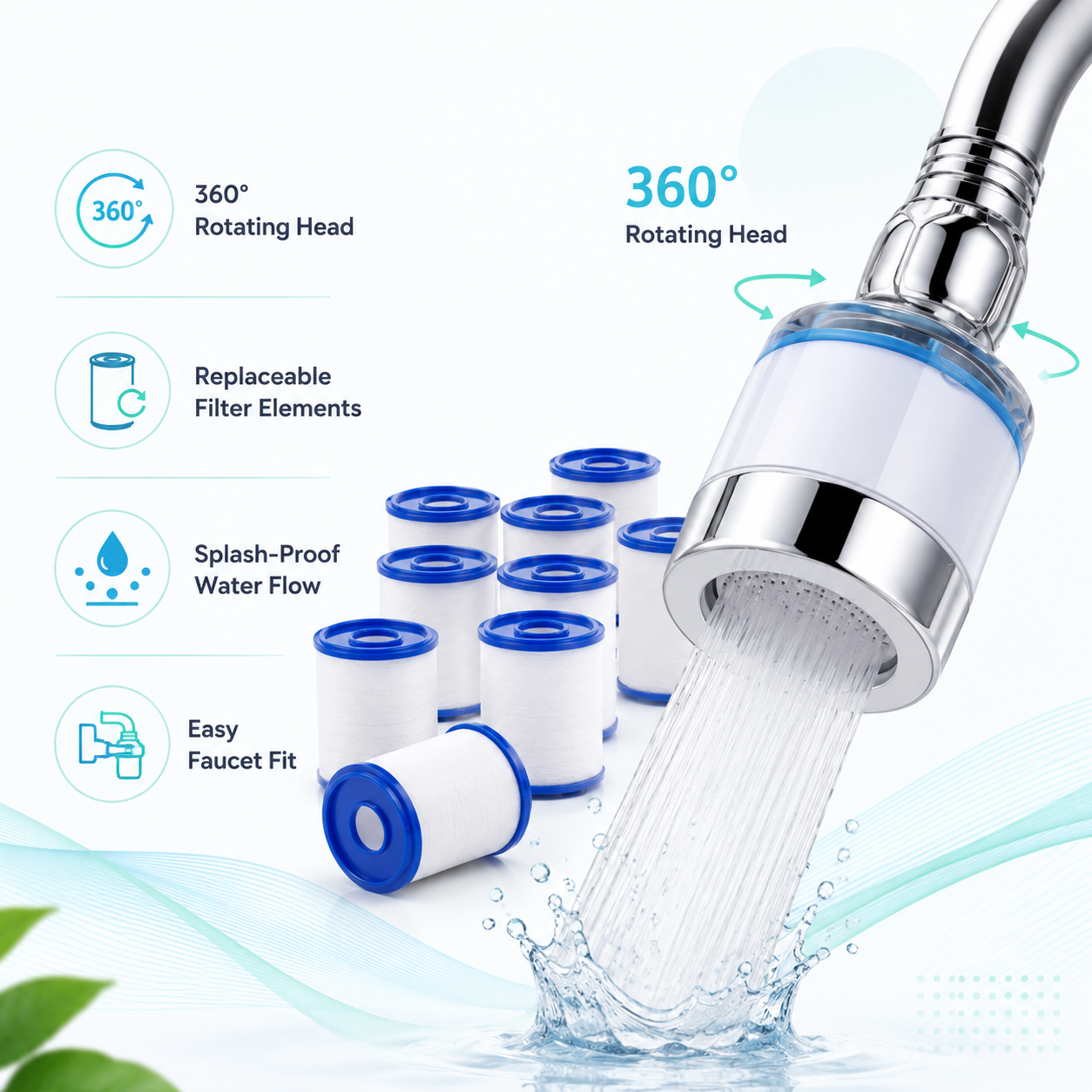 AquaFlow 360° Faucet Filter