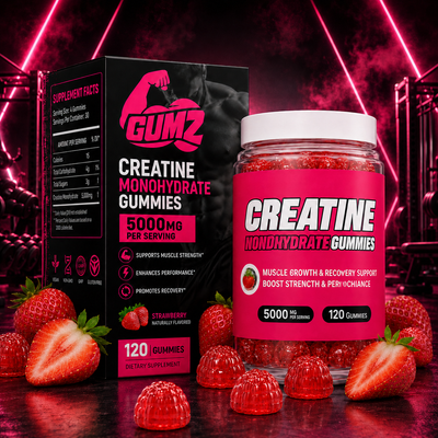 Creatine Monohydrate Gummies – Strawberry Flavor, 5000mg, 120 Gummies