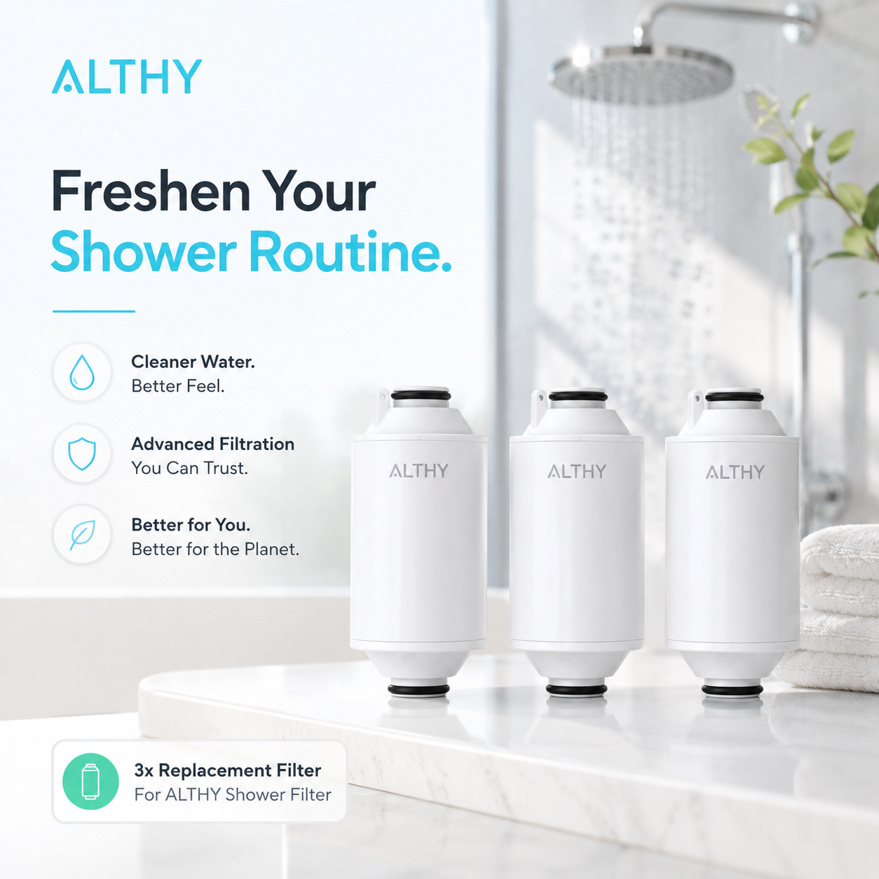 Althy 3 Pack Shower Replacement Filter