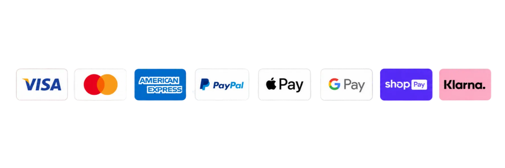 Logos of various payment methods on a white background